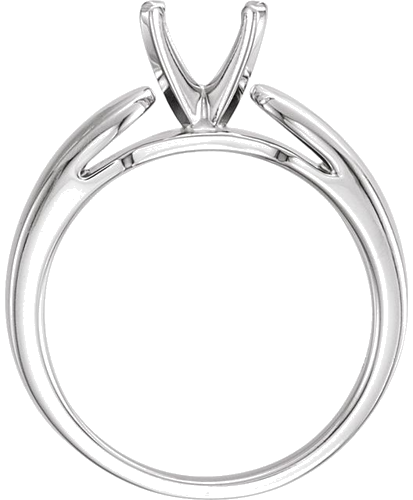 14K White 6 mm Round Engagement Ring Mounting (2)