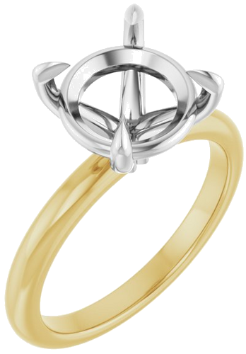 Sužadėtuvių Žiedas 585 Baltojo Ir Geltonojo Aukso Round 10mm (1)