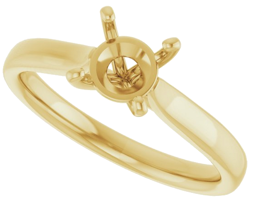 14K Yellow 6.5 mm Round Engagement Ring Mounting (5)
