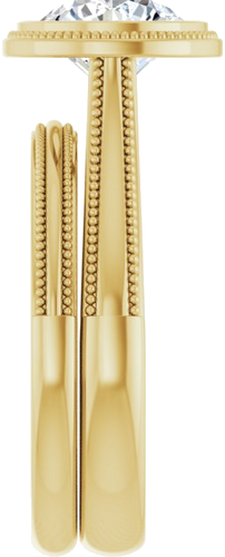 Sužadėtuvių Žiedas „Solitaire“ 585 Geltonojo Aukso Round 7.4mm (9)