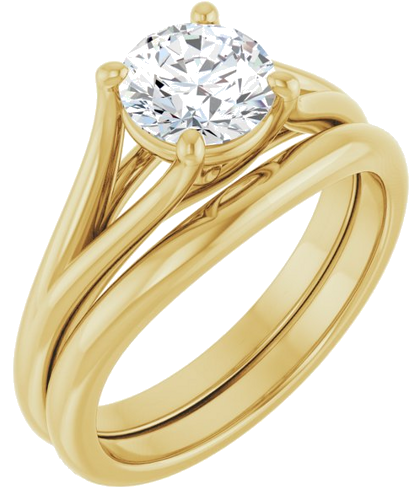 14K Yellow 6.5 mm Round Solitaire Engagement Ring Mounting (6)