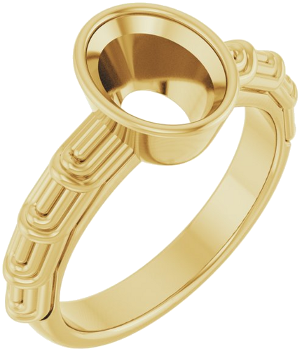 14K Yellow 9 x 7 mm Oval Solitaire Engagement Ring Mounting (1)