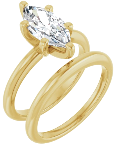 Sužadėtuvių Žiedas „Solitaire“ 585 Geltonojo Aukso Marquise 12mm x 6mm (6)