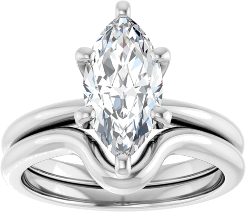 Sužadėtuvių Žiedas „Solitaire“ 585 Baltojo Aukso Marquise 12mm x 6mm (8)