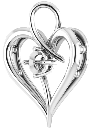 Pakabukas „Heart“ 925 Sidabro Round 4.1mm (2)