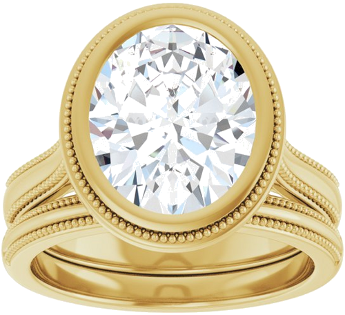 14K Yellow 11x9 mm Oval Solitaire Engagement Ring Mounting (8)