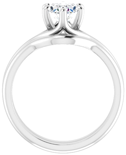 Sužadėtuvių Žiedas „Solitaire“ 585 Baltojo Aukso Oval 8mm x 6mm (7)