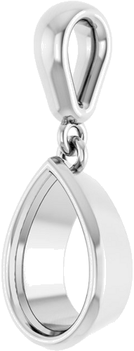 Pakabukas „Bezel-Set“ 585 Baltojo Aukso Pear Shape 9mm x 6mm (2)