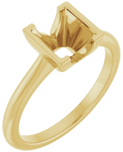 Sužadėtuvių Žiedas „Half Bezel Solitaire“ 585 Geltonojo Aukso Square 6mm (1)