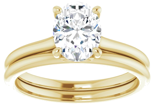 Sužadėtuvių Žiedas „Solitaire“ 585 Geltonojo Aukso Oval 8mm x 6mm (8)