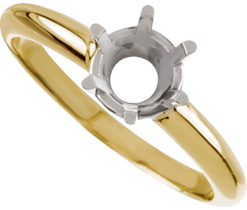 Sužadėtuvių Žiedas „Solitaire“ 14k yellow/white gold Round 11mm (5)