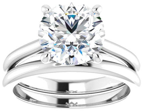 14K White 8.8 mm Round Solitaire Engagement Ring Mounting (8)