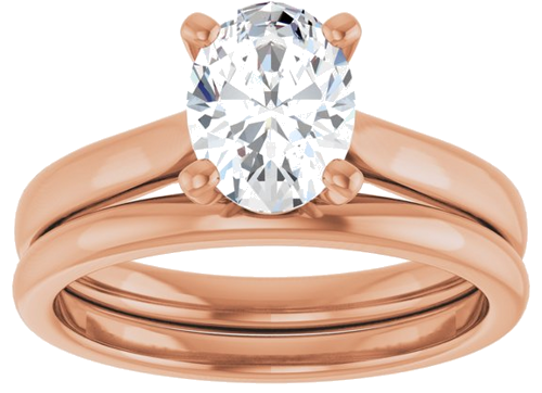 14K Rose 8x6 mm Oval Engagement Ring Mounting (8)