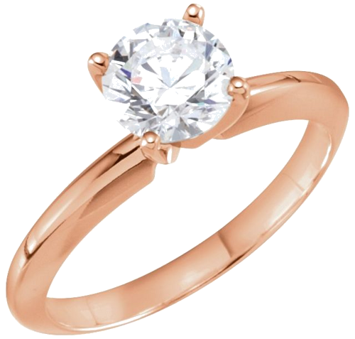 Sužadėtuvių Žiedas „Heavy Solitaire“ 585 Rožinis Aukso Round 6.6mm x 7.2mm (3)