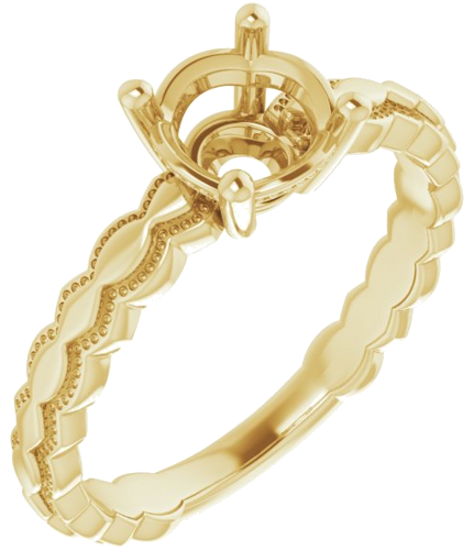 14K Yellow 6.5 mm Round Solitaire Engagement Ring Mounting (1)