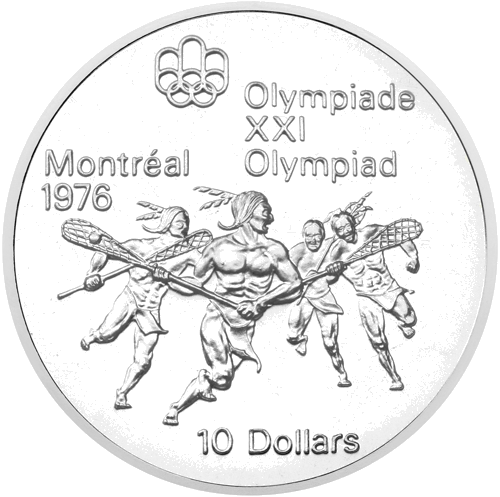 10 долара Олимпиада Канада 1974 сребърна монета (1)