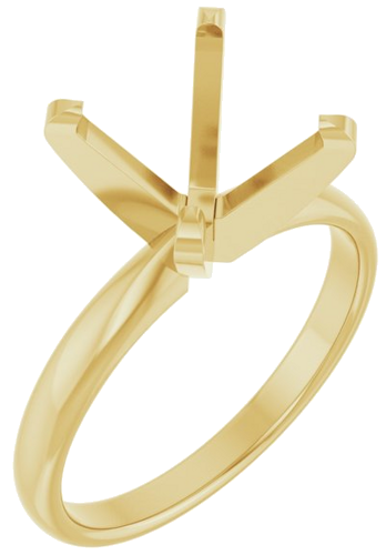 14K Yellow 10.2-10.6 mm Round Solitaire Engagement Ring Mounting (1)