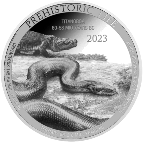 1 oz Titanoboa 2023 Kongo sudraba monēta (1)