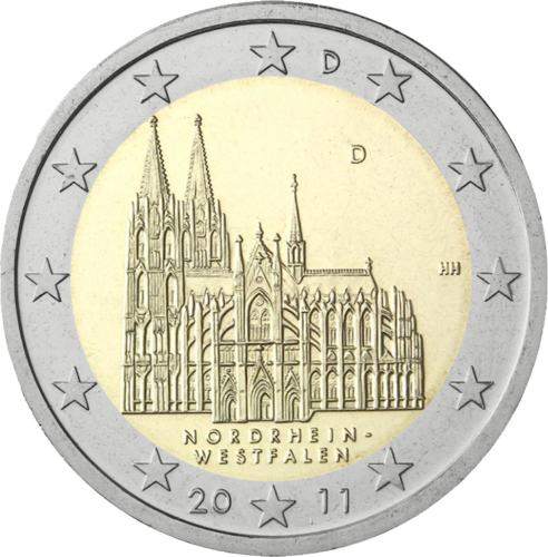 2011 Germany Rhine-Westphalia Land 2 euro coin (1)