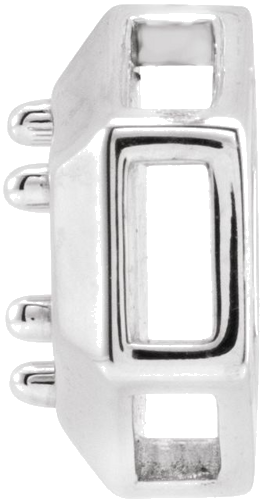 Sterling Silver 5 mm Round Geometric Slide Pendant Mounting (2)