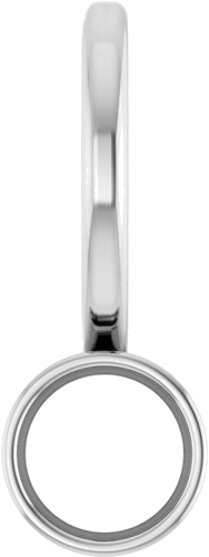 14K White 3.5 mm Round Solitaire Charm Pendant Mounting (1)