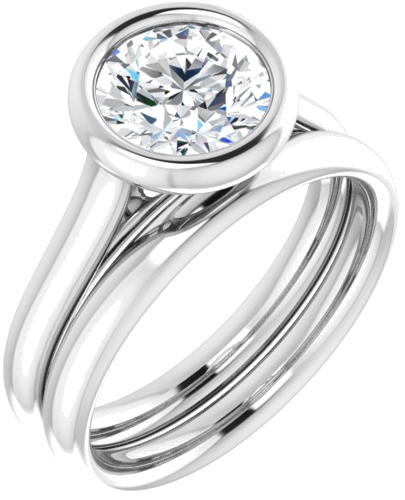 14K White  7.4 mm Round Solitaire Engagement Ring Mounting (6)