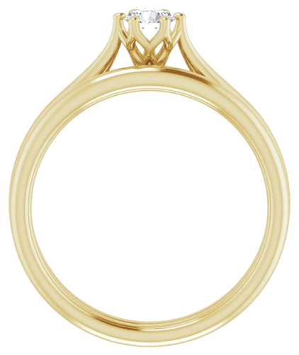 14K Yellow 4.1 mm Round Engagement Ring Mounting (7)