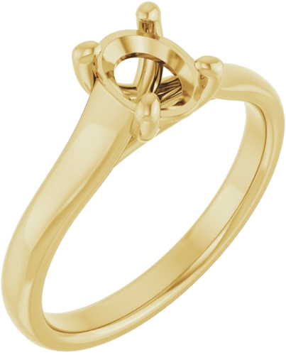14K Yellow 7x5 mm Oval Solitaire Engagement Ring Mounting (1)
