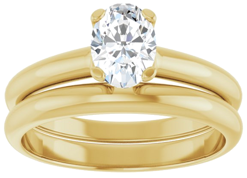 Sužadėtuvių Žiedas „Solitaire“ 585 Geltonojo Aukso Oval 7mm x 5mm (8)