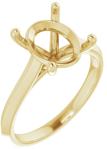 Sužadėtuvių Žiedas „Solitaire“ 585 Geltonojo Aukso Oval 11mm x 9mm (1)