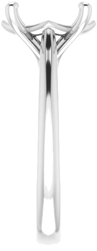 14K White 11x9 mm Oval Solitaire Engagement Ring Mounting (4)