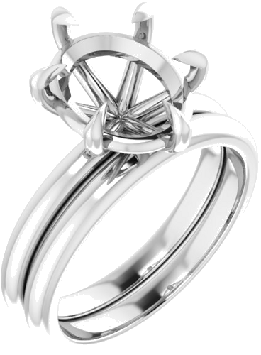 Sužadėtuvių Žiedas „Solitaire“ 585 Baltojo Aukso Oval 11mm x 9mm (6)