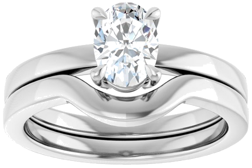 14K White 7x5 mm Oval Solitaire Engagement Ring Mounting (8)