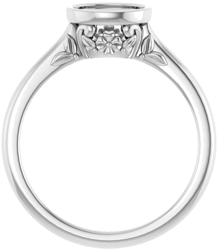 14K White 7x5 mm Oval Solitaire Engagement Ring Mounting (2)