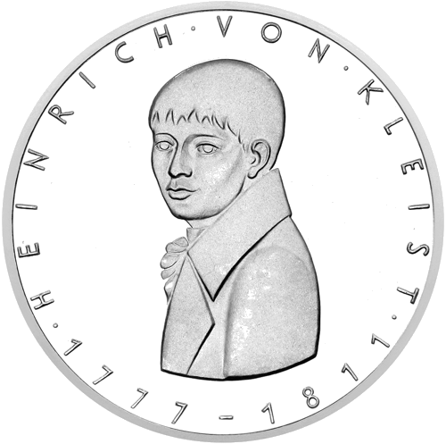 1977 Heinrihs fon Kleists Vācija 5 marku sudraba monēta (1)