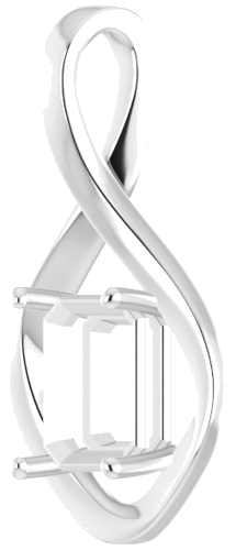 14K White  9x7 mm Emerald Pendant Mounting (2)