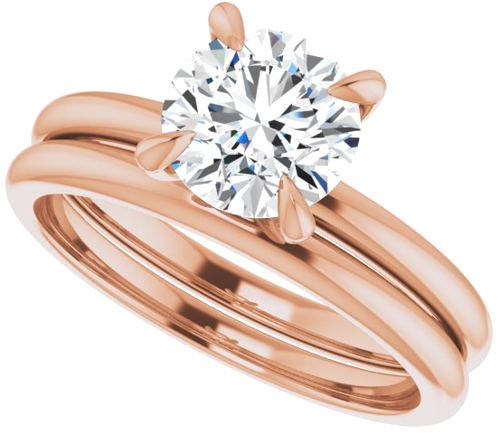 14K Rose  7 mm Round Solitaire Engagement Ring Mounting (10)