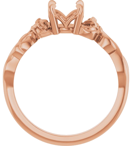 Sužadėtuvių Žiedas „Nature-Inspired“ 585 Rožinis Aukso Round 6.5mm (2)