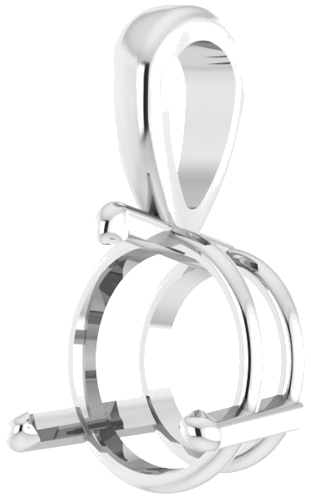 Platinum 9.5 mm Round 3-Prong Pendant Mounting (2)