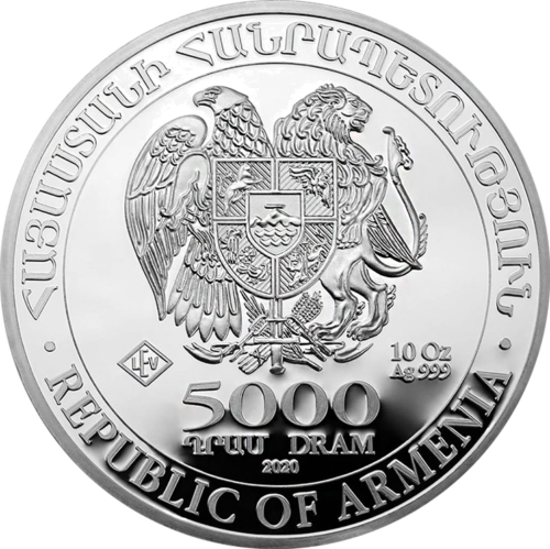 10 oz Nojaus Arka 2020 Armėnija sidabrinė moneta (2)