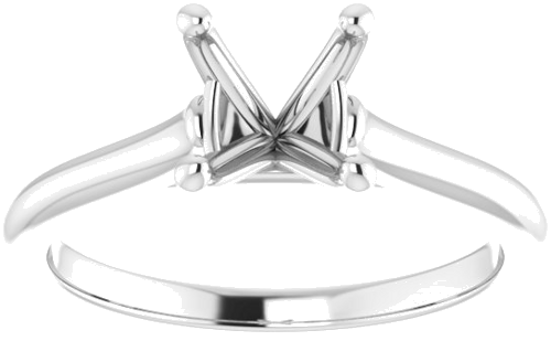 Platinum 7 mm Round Solitaire Engagement Ring Mounting (3)