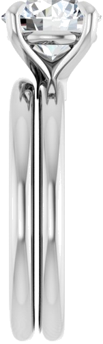 Sužadėtuvių Žiedas 585 Baltojo Aukso Round 8mm (9)