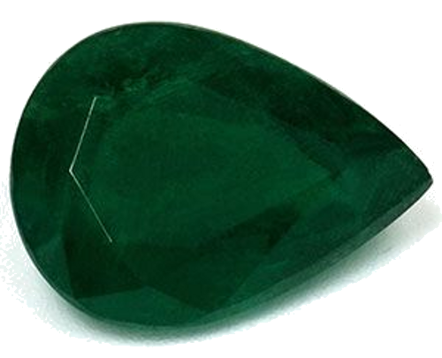 3.07 carat GREEN Pear Smaragdas (1)