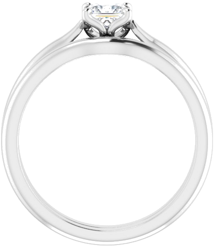 Sužadėtuvių Žiedas „Solitaire“ 14k white gold Square 4mm (7)