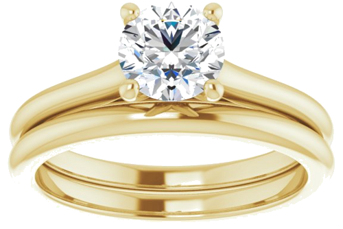 Sužadėtuvių Žiedas „Solitaire“ 585 Geltonojo Aukso Round 6mm (8)