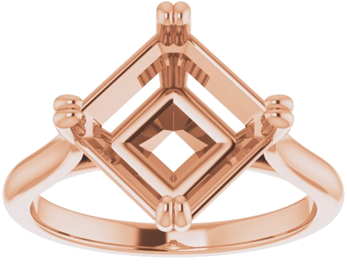 Sužadėtuvių Žiedas „Solitaire“ 585 Rožinis Aukso Asscher 9mm (3)