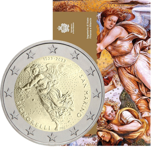 2023 Сан-Марино Синьорелли монета 2 евро BU в карточке (3)