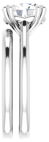 14K White 9x7 mm Oval Solitaire Engagement Ring Mounting (9)