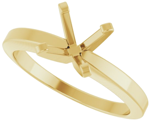14K Yellow 6.5 mm Round Solitaire Engagement Ring Mounting (5)