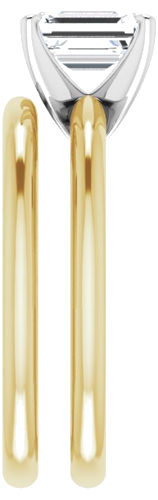 14K Yellow   White  7x5 mm Emerald Solitaire Engagement Ring Mounting (9)